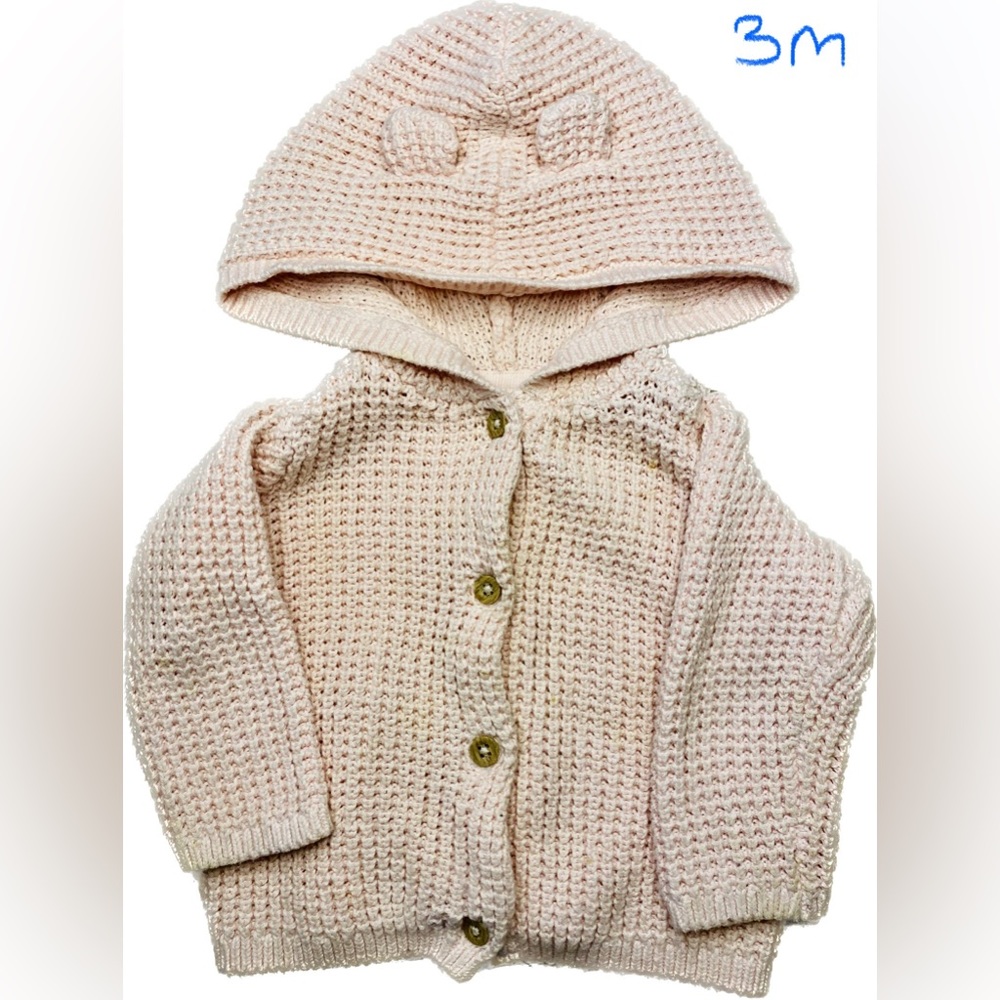 Carter’s Baby Girl Knit Hooded Sweater in Blush Pink 3m
